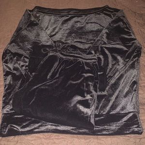 2 piece velour off the shoulder jogger set